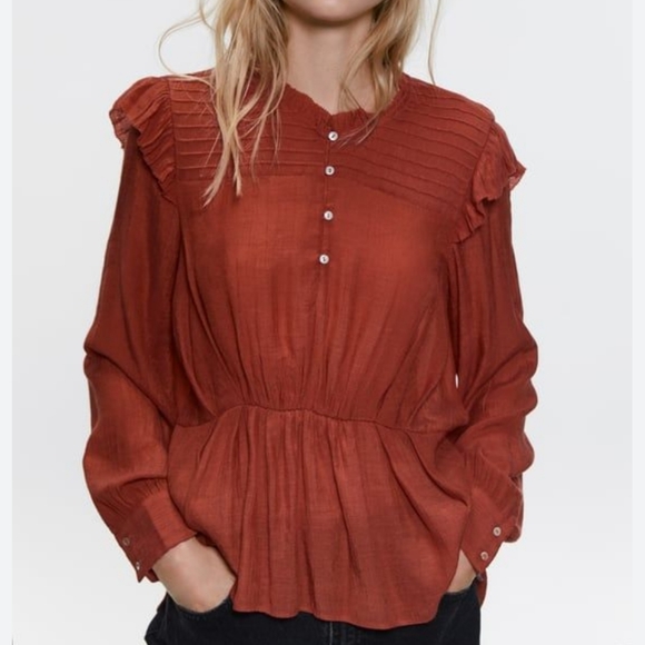 Zara Blouse with Gathered Front - Picture 1 of 6